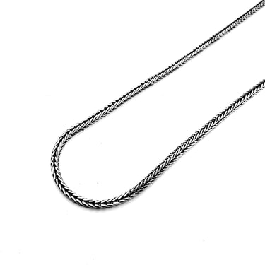 2 mm Foxtail chain in oxidized Sterling silver