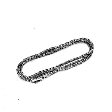 2 mm Foxtail chain in oxidized Sterling silver