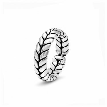 The Herringbone Weave - Sterling Silver Men's Ring