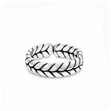 The Herringbone Weave - Sterling Silver Men's Ring