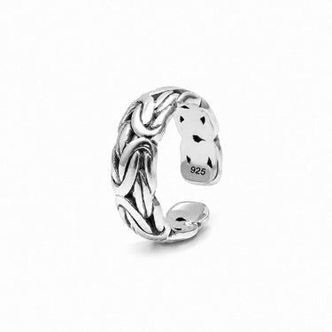 BYZAN- Hand woven Adjustable ring in Sterling Silver