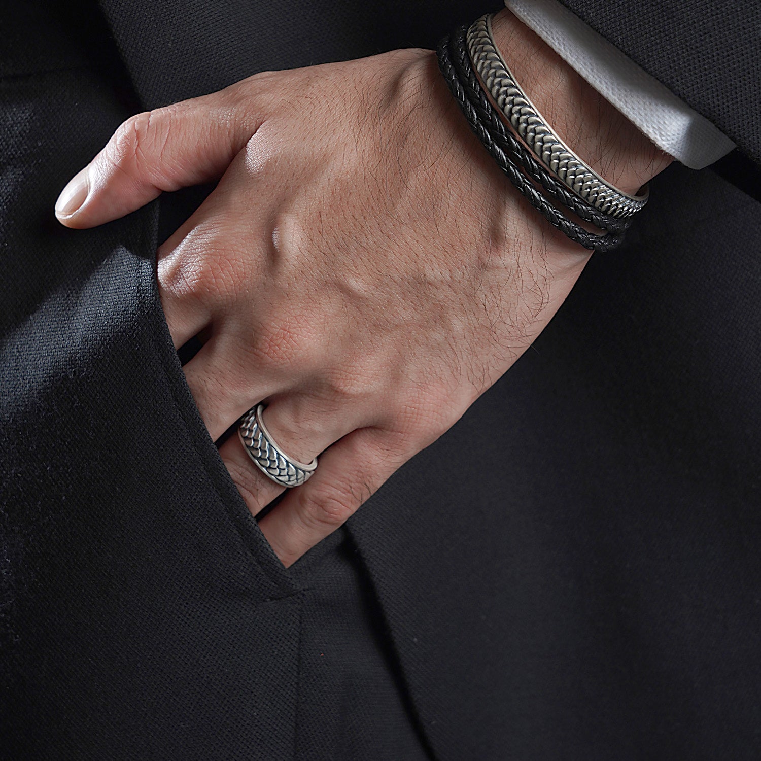 Leviathan - Sterling Silver Men's Adjustable Ring – ARMOUR 925