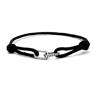 Fyre link Thread bracelet in oxidixed 925 sterling silver