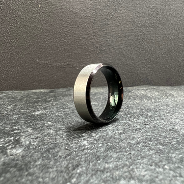 Sleek Plain silver matte with a polished black stainless steel
