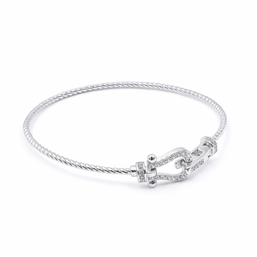 Minimal Buckle Bracelet with CZ diamonds