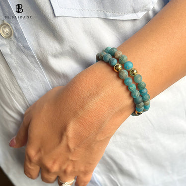 Natural Apatite Gemstone wrap bracelet