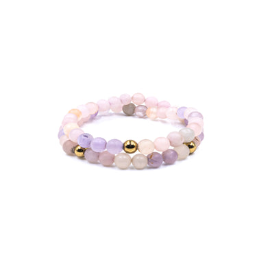 Natural Rose quartz Gemstone wrap bracelet