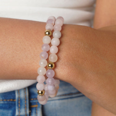 Natural Rose quartz Gemstone wrap bracelet