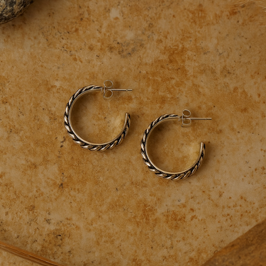 Braided Rope Half Hoop Earrings