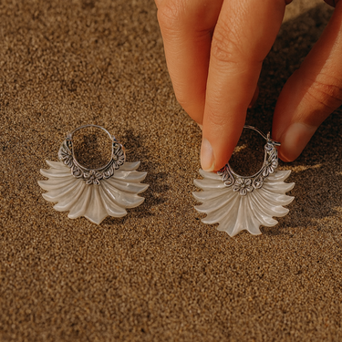 Floral Fan Drop Earrings