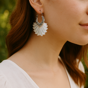 Floral Fan Drop Earrings
