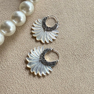 Floral Fan Drop Earrings