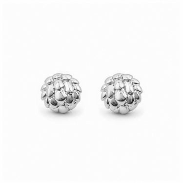 Drakon Stud Earrings in 925 Sterling Silver | Bold Round High-Top Earrings