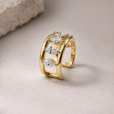 Marquise diamond Minimal Ear Cuff