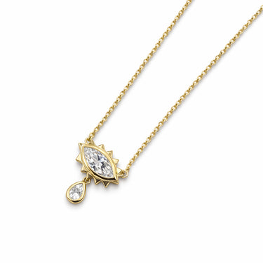 Evil Eye Drop Necklace in 925 Sterling Silver