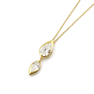 Niva - Pear diamond Pendant Necklace in 925 Sterling Silver