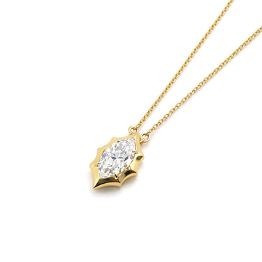 Marquise solitaire CZ Pendant Necklace in 925 Sterling Silver