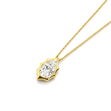Veya- Pear Cut Solitaire CZ Pendant Necklace in 925 Sterling Silver