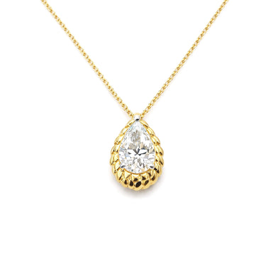 Scalor : Pear solitaire pendant necklace in 925 Sterling Silver