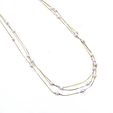 Multi layer Classic Pearl pedant in 3 tone finish