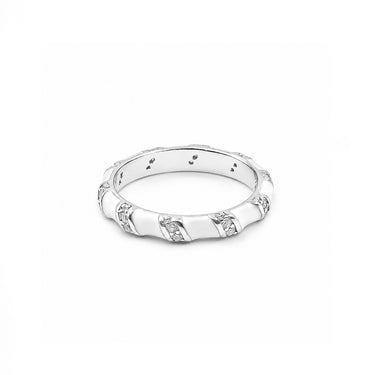 White enamel Diamond band