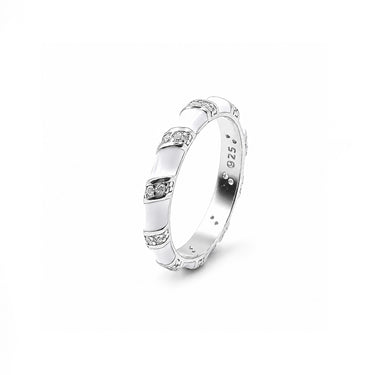 White enamel Diamond band
