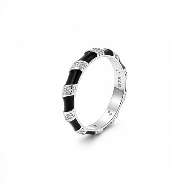 Black enamel Diamond band