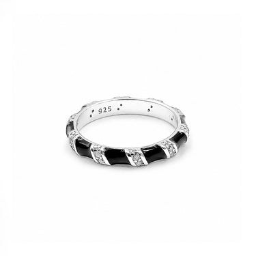 Black enamel Diamond band