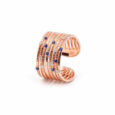 Multi layer Open Ring in Rose gold finish