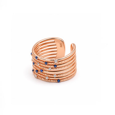 Multi layer Open Ring in Rose gold finish