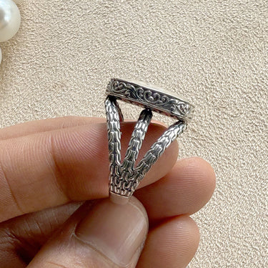 Hammered  Statement Ring in 925 sterling silver