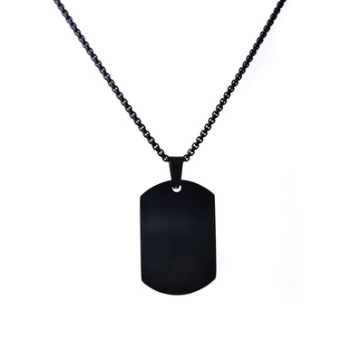 Black Stainless Steel Dog Tag Pendant