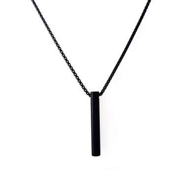 Black Stainless Steel Cylindrical Bar Pendant