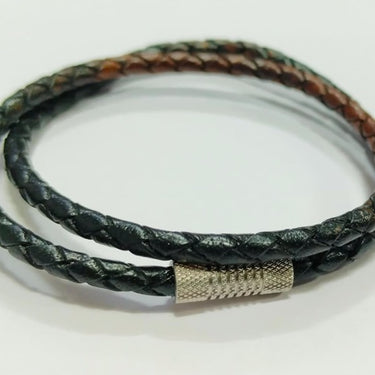 4mm Double Wrap Bracelet in multicolour leather