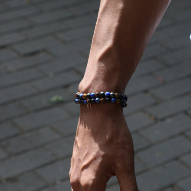 Two Layer Wrap Bracelet in Multiple Gemstone Beads
